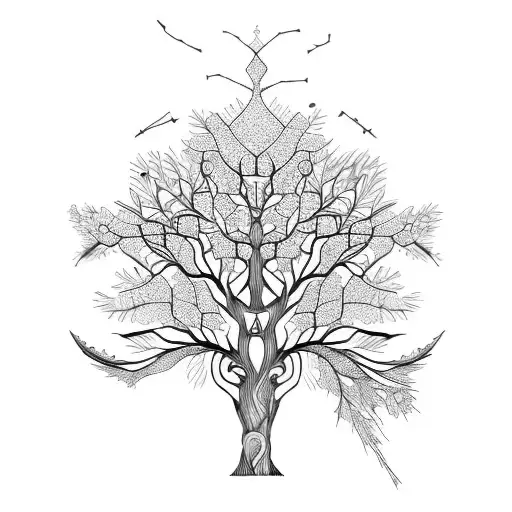 Tree with double helix tattoo design idea