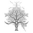 Tree with double helix tattoo design idea