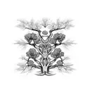 Tree with double helix tattoo design idea