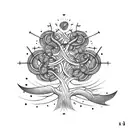 Tree with double helix tattoo design idea