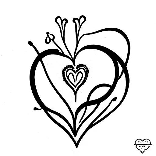 Lilly of the valley and marigold make a heart together  tattoo design idea
