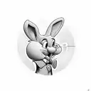 Roger Rabbit, cartoon character with lettering of his name on top tattoo design idea