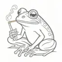 Frog smoking a Joint tattoo design idea