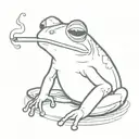 Frog smoking a Joint tattoo design idea
