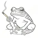 Frog smoking a Joint tattoo design idea