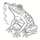 Frog smoking a Joint tattoo design idea