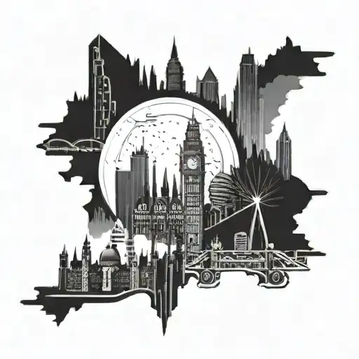 London skyline tattoo design idea