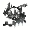 London skyline tattoo design idea