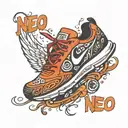 running shoes and text tattoo tattoo design idea