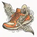 running shoes and text tattoo tattoo design idea