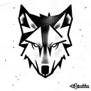 strong lone wolf tattoo design idea