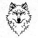 strong lone wolf tattoo design idea