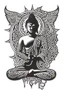 empathy symbol surrounded by buddah forming tattoo design idea