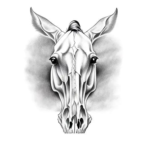 horse skull tattoo design idea
