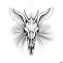 horse skull from the side with open mouth tattoo design idea