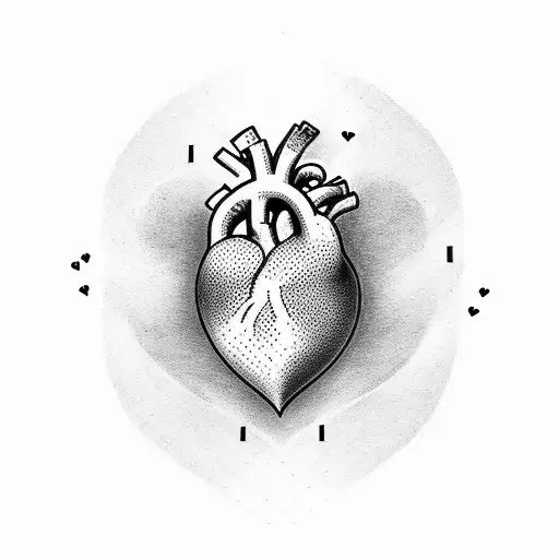 heart with words spelling "lil' one" in the middle tattoo design idea