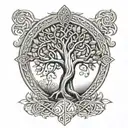celtic family tree tattoo design idea