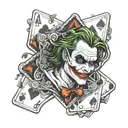 joker cards forming the shape tattoo design idea