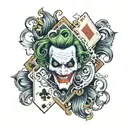joker cards forming the shape tattoo design idea