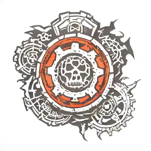 Gears of war logo minimalist tattoo tattoo design idea