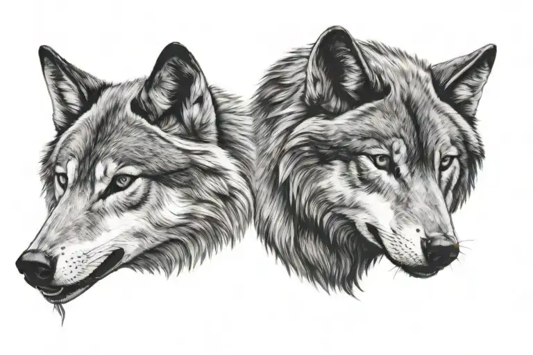 wolf ring finger tattoo design idea