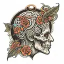 brain electric computerised  tattoo design idea