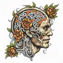 brain electric computerised  tattoo design idea