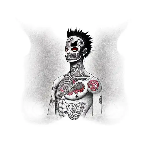 Nirvana In Utero Cover, One piece Luffy, Gaara face tatoo tattoo design idea