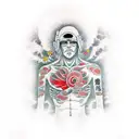 Nirvana In Utero Cover with Monkey D. Luffy intead, Love Kanji tattoo design idea