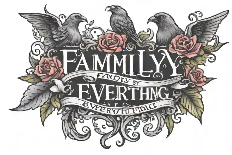 family over everything tattoo design idea