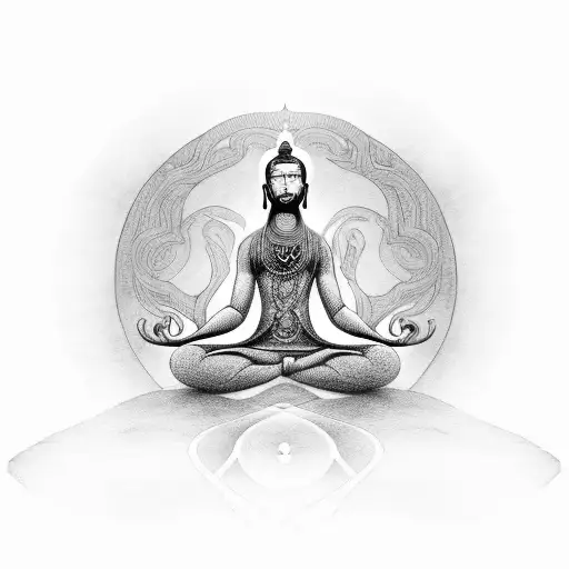 meditation pose tattoo design idea