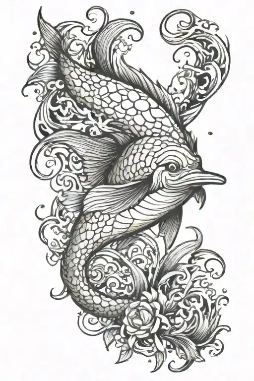 A ocean themed half sleeve tattoo tattoo design idea
