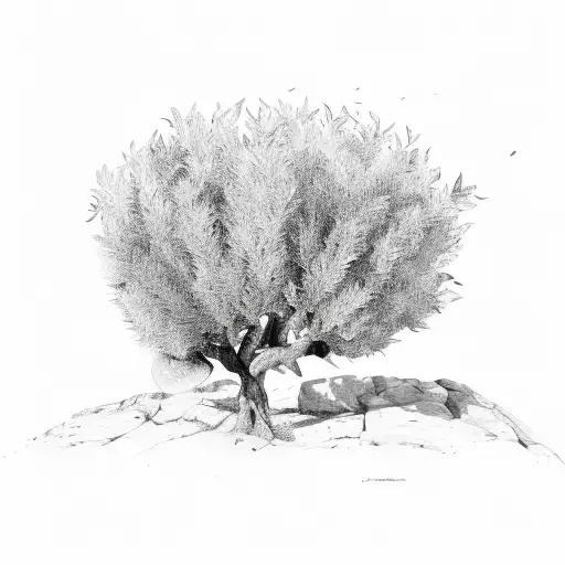 olive tree with palestine map tattoo design idea