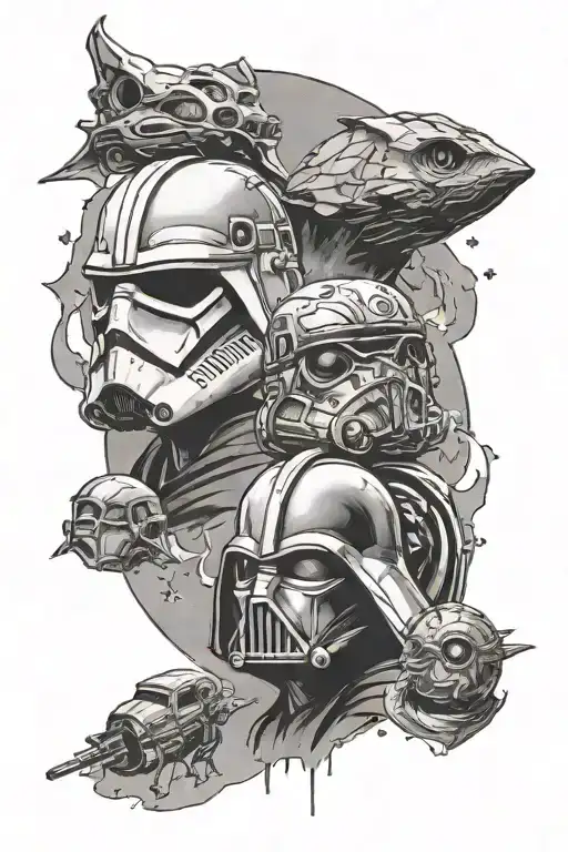 Star Wars and Harry Potter tattoo design idea