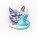 SMURF CAT tattoo design idea