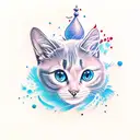 SMURF CAT tattoo design idea