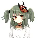 cute oni mask  tattoo design idea