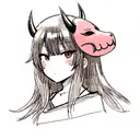 cute oni mask  tattoo design idea