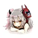 cute oni mask  tattoo design idea