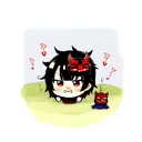 cute oni mask  tattoo design idea