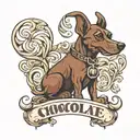 Chocolate dog name tattoo tattoo design idea