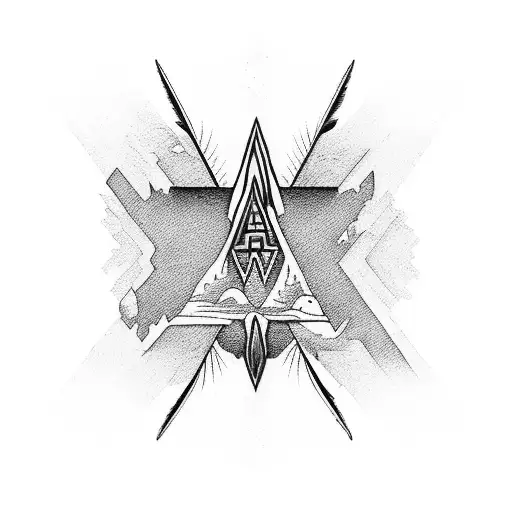 arrowhead, Native American, water symbolism tattoo design idea