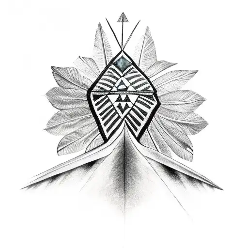 Native American arrowhead made out of water tattoo design idea