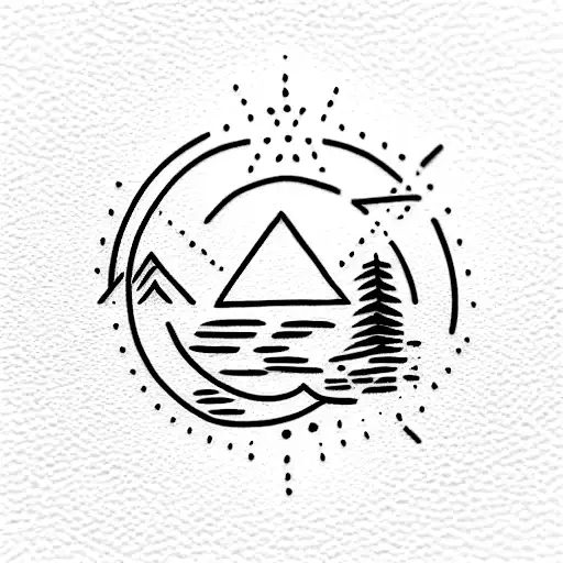 brújula sol símbolo de la paz tattoo design idea