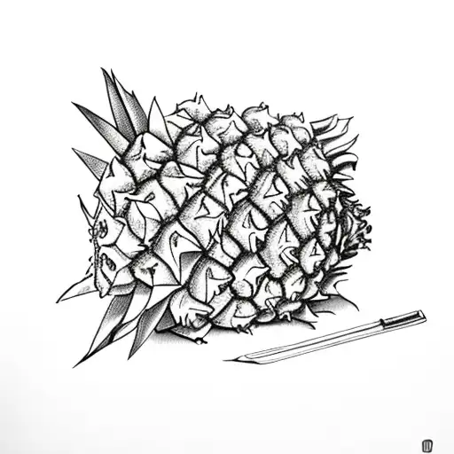 pineapple with brezel tattoo design idea
