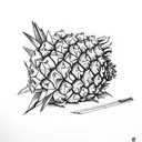 pineapple with brezel tattoo design idea