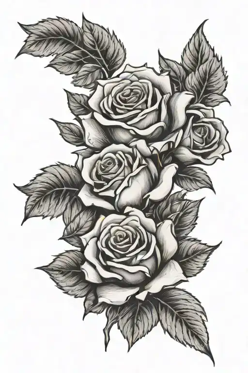roses surrounding in loving memory tattoo design idea