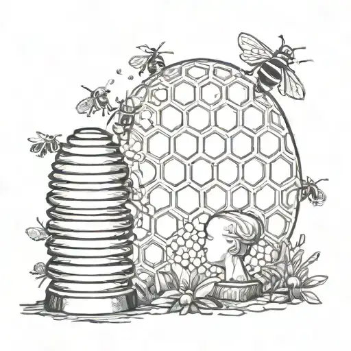 beehive mind tattoo design idea
