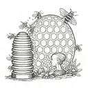 beehive mind tattoo design idea