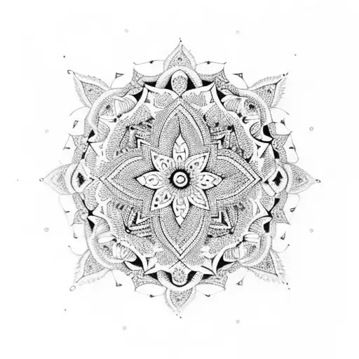 Incorporate a mandala design with intricate patterns and symbols related to spirituality tattoo design idea